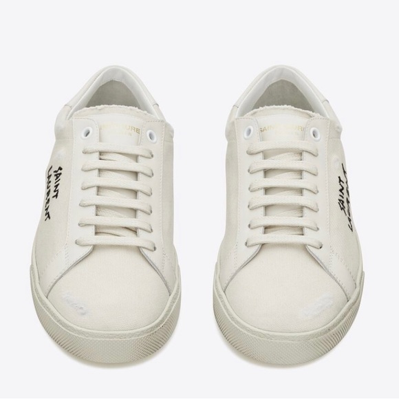 White canvas YSL sneakers - Picture 2 of 2